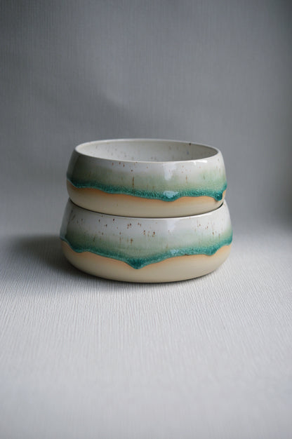 Napf/ Schale weiß/grün (kleiner)